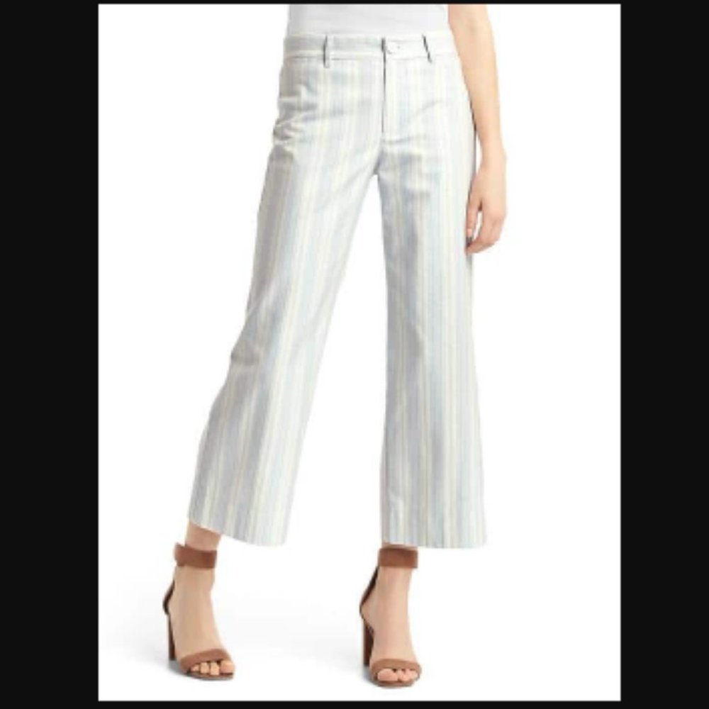 Brand New- Wide Leg Cropped Sailor Pants size 6regular 99% cotton 1% spandex